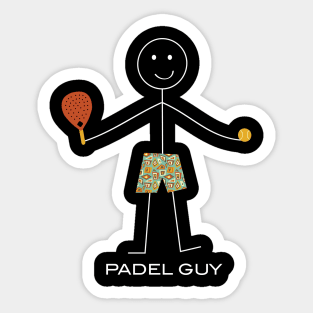 Funny Padel Guy Stick Illustration Sticker